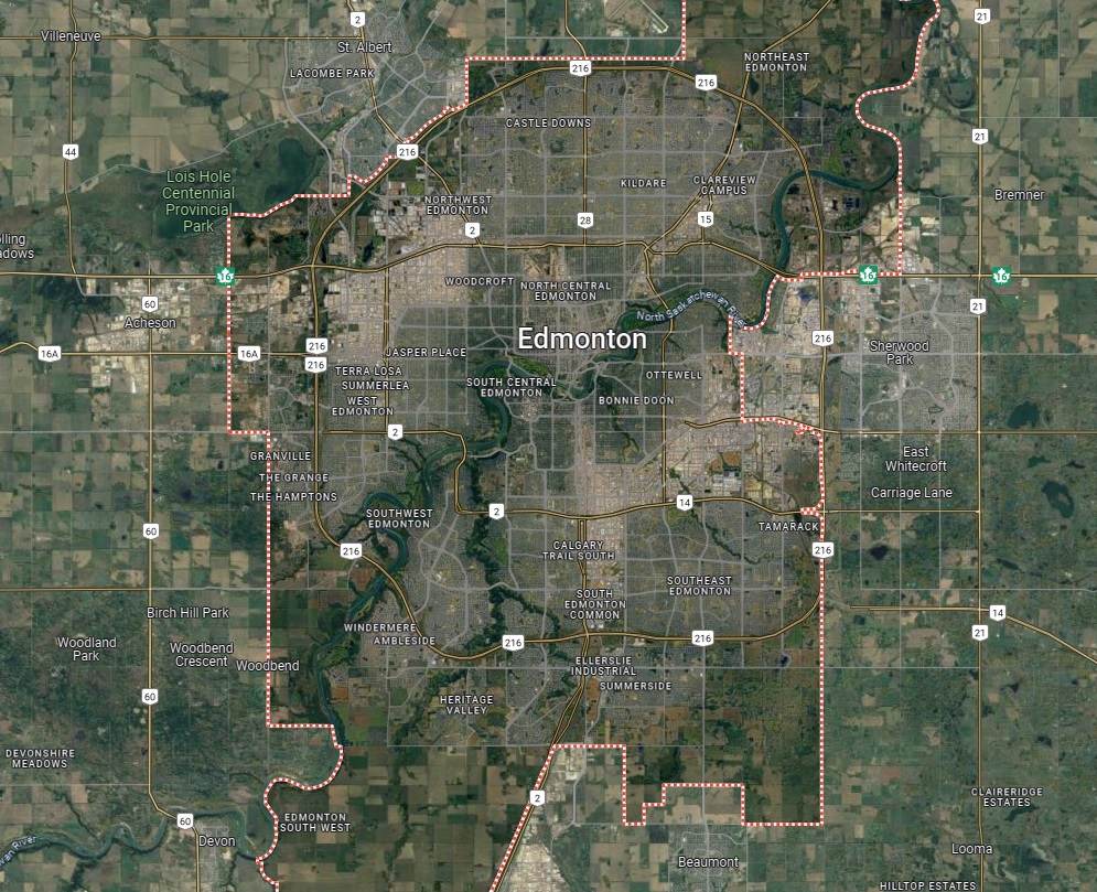 Edmonton Service Area Map